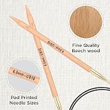 KnitPro Basix Beech Fixed Circular Needles 16in 6.00mm view 2
