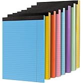 Thboxes 8 Pack Colored Legal Pads, Totally 400 Sheets Legal Pads 8 x 11.5inch College Ruled Writing Pads Wide Ruled Paper for Office, School, College, Professional
