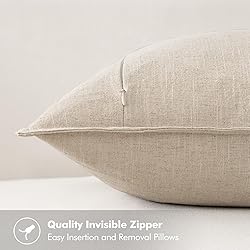 MIULEE Decorative Linen Euro Sham Pillow Covers