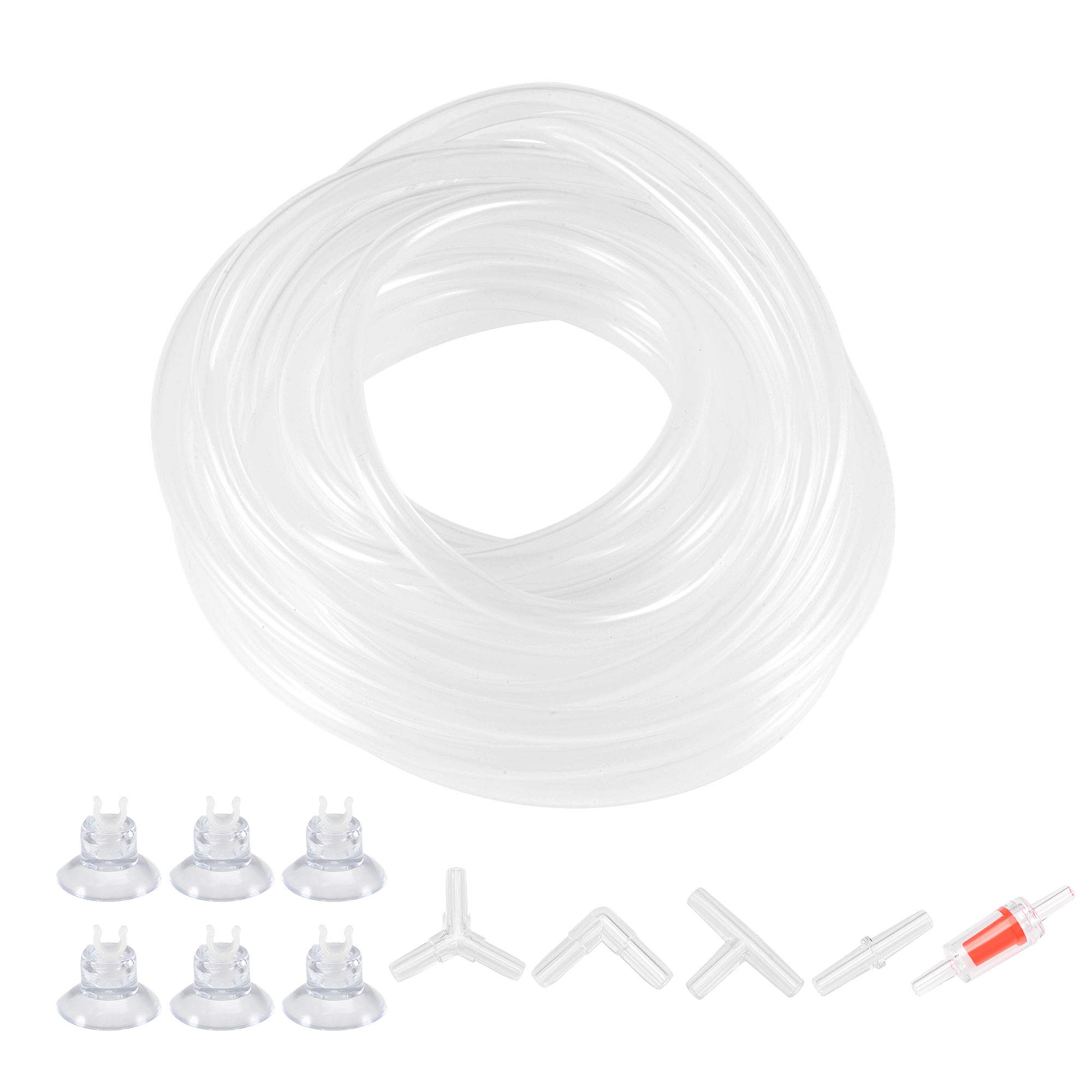 sourcing map Silicone Tubing Kit 4mm ID 6mm(1/4") OD 5m Aquarium Pump Hose Silicone Rubber Tube Clear