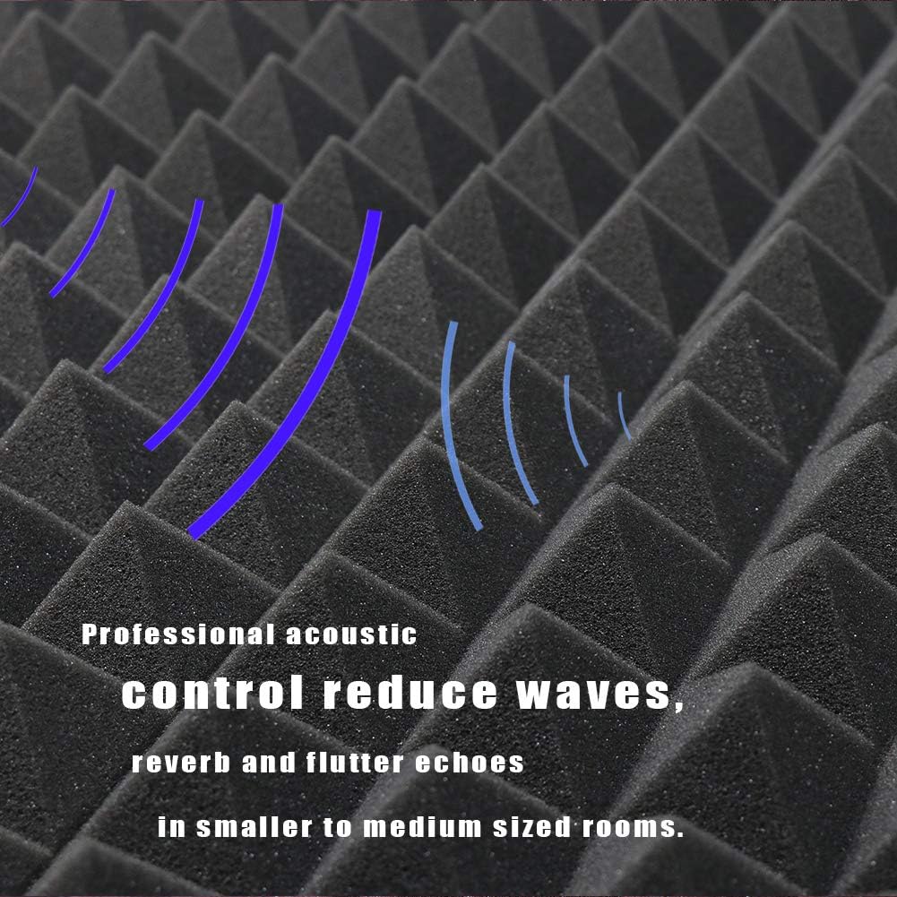 YWSHUF Acoustic Panels Absorption Pyramid Studio Foam Sound Proof ...