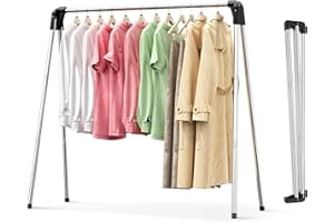 APEXCHASER Clothes Drying Rack, Foldable Clothes Rack, Stainless Steel Laundry Drying Rack, Collapsible Clothing Rack for Ind