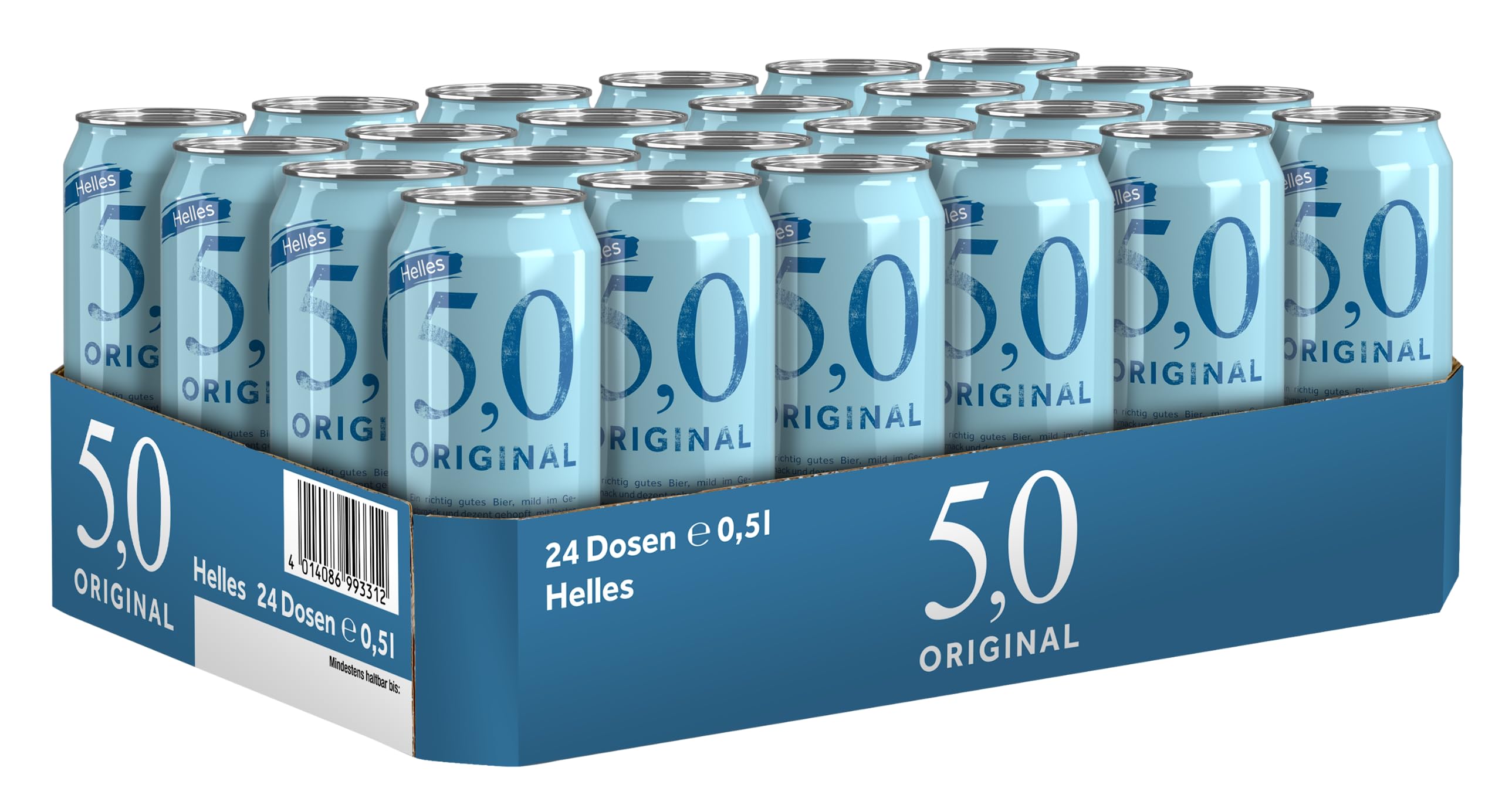 5,0 Original Helles, 24er Dosentray, EINWEG (24 x 0,5l)