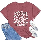 Valentine's Day Shirts for Women:Cute Love Heart Tshirts Graphic Tees Valentine Casual Short Sleeve Top