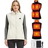 Heated Vest for Women - Lightweight Fleece Heating Vest & 10000mAh Battery Pack, Rechargeable Heated Vests Jacket for Hiking