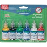 Scribbles Permanent Fabric Paint, Shiny 3D, 1 fl oz 6-Pack