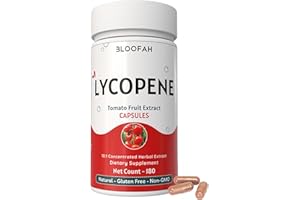Bloofah Lycopene Tomato Extract 500mg Capsules | Natural Lycopene Rich Herbal Supplement | Naturally-Occurring Carotenoid | 100% Pure, Non-GMO & Gluten Free Formula - 180 Count