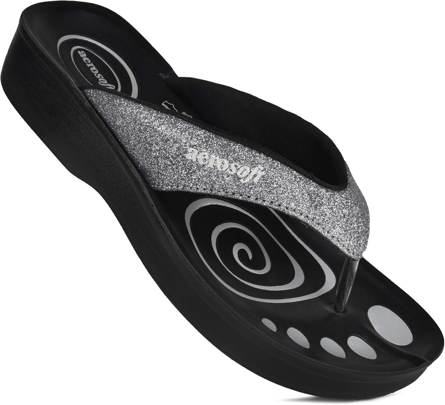 AEROSOFT Women's Orthotic Arch Supportive Flip Flops Sandals (US 05