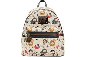 Loungefly Harry Potter Chibi Art All Over Print Womens Double Strap Shoulder Bag Purse