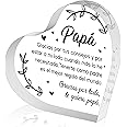 Yopyame Spanish Dad Birthday Gifts - Regalos para Papá Heart Acrylic Plaque for Office Desk Decor Keepsake Paperweights Gifts for Dad in Spanish Christmas Father's Day Gifts for Dad from Daughter Son