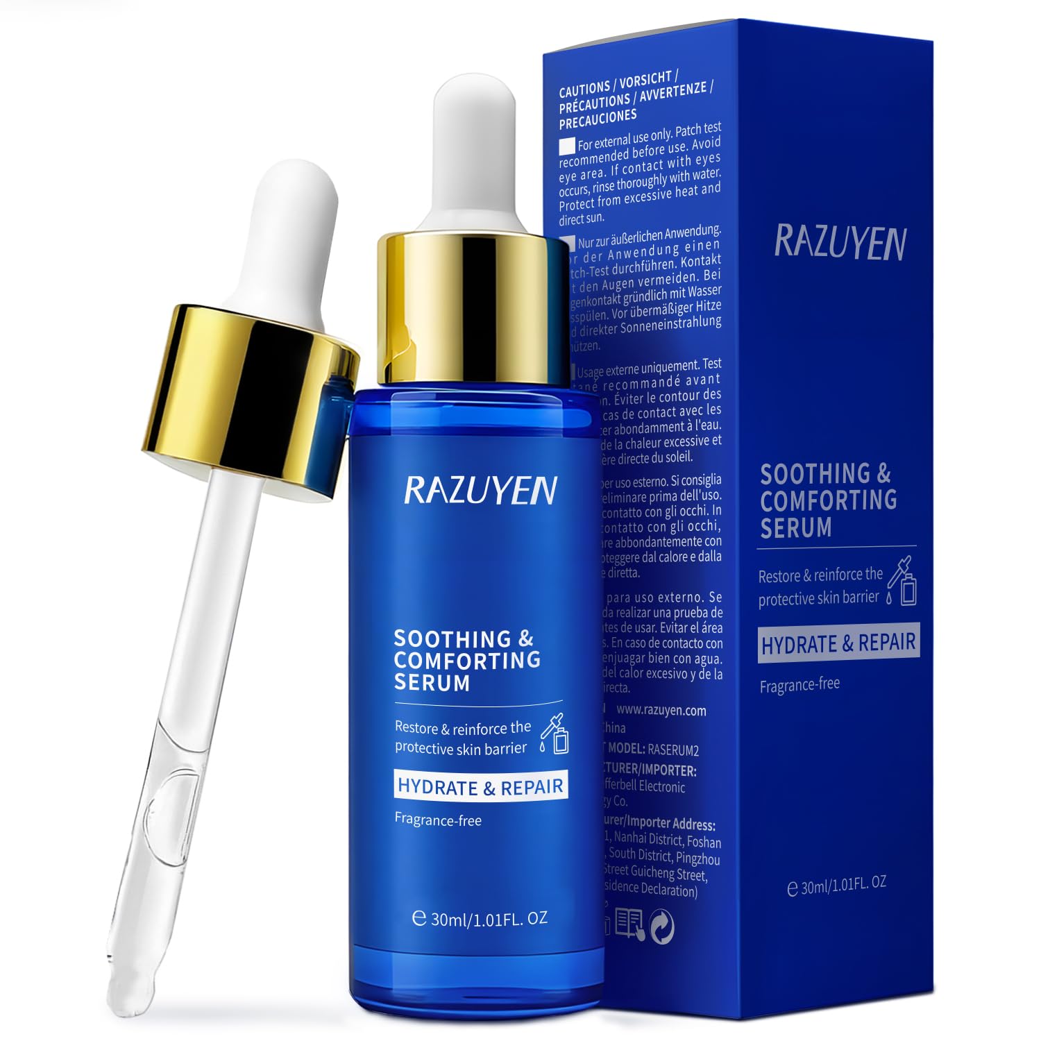 RAZUYEN Face Collagen Serum For Sensitive Skin with Victamin b5 and Centella Asiatica, Anti Aging, Soothing and Hydrating Serum,Fragance Free 30ml