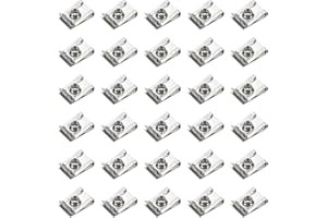 PATIKIL U-Style Clip-On Nut, 30 Pack M6-1 Regular Extruded U-Nut U-Type Fasteners Hardware Nuts 304 Stainless Steel for Automotive Metal Cars Motorcycles, Silver