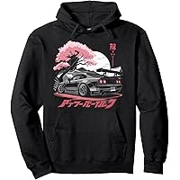 Sweat à Capuche Homme Avec 2 Voitures JDM En Drift De Nuit - Style Rétro Japonais, Tokyo Street Racing