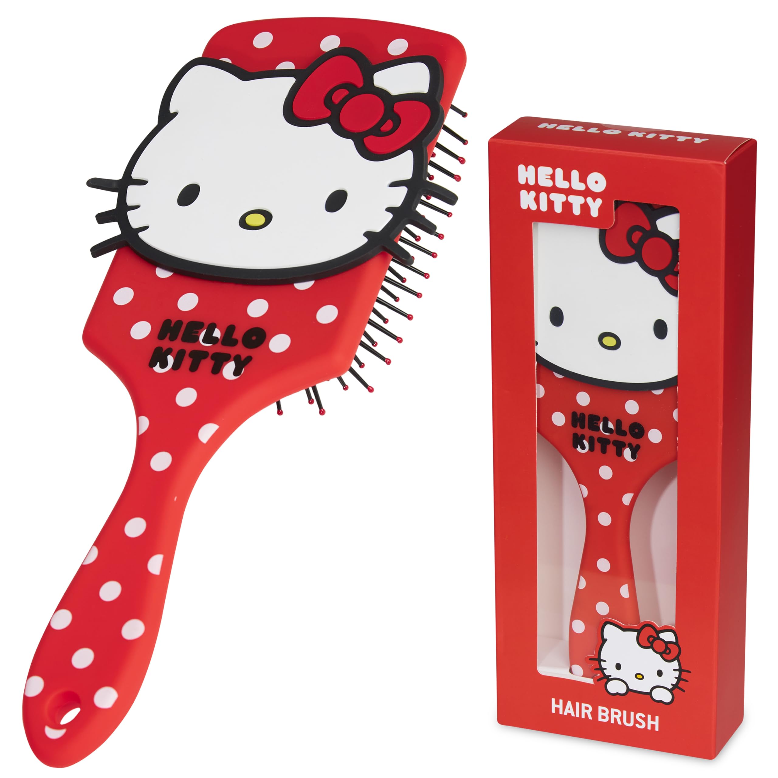 Hello Kitty Sanrio Hair Brush, Anime Gifts for Girls Women, Paddle Brush Detangler Wet Hair Brush Travel Hairbrush Cute Accessories, Kawaii Hair Gifts (Hello Kitty Brush)