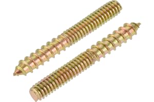 uxcell 1/4-20x2" Hanger Bolts Double Head Dowel Screw for Wood Furniture 20pcs