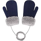 Holiberty Toddler Kids Warm Winter Gloves Cute Infant Baby Boys Girls Thick Fleece Lined Full Finger Ski Snow Gloves Mittens