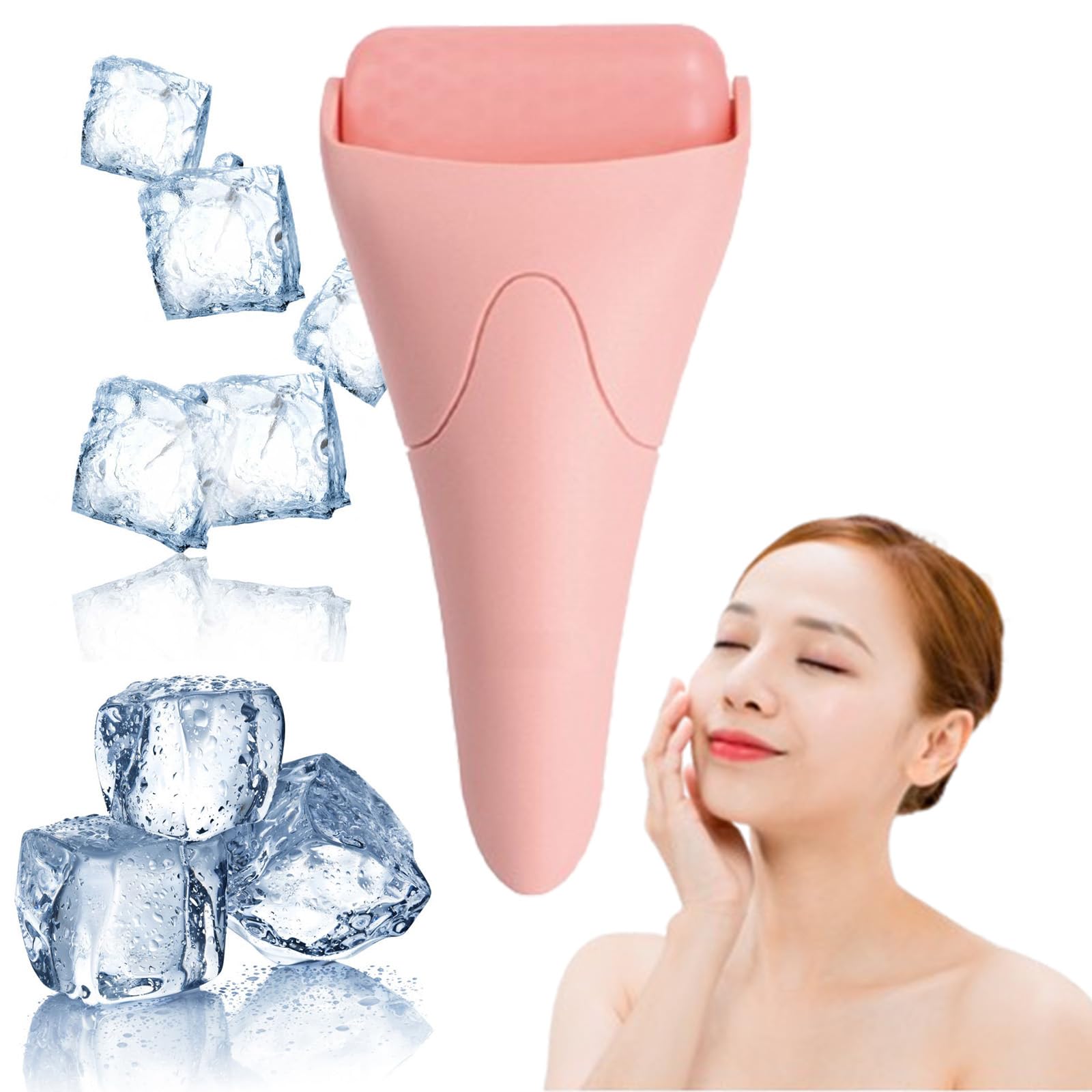 Ice Roller for Face and Eye, Face Massage, Ice Roller Eye Ice Massage, for Wrinkle Fighting, for Reducing Swelling and for Anti-Ageing Effect, Used (Pink)