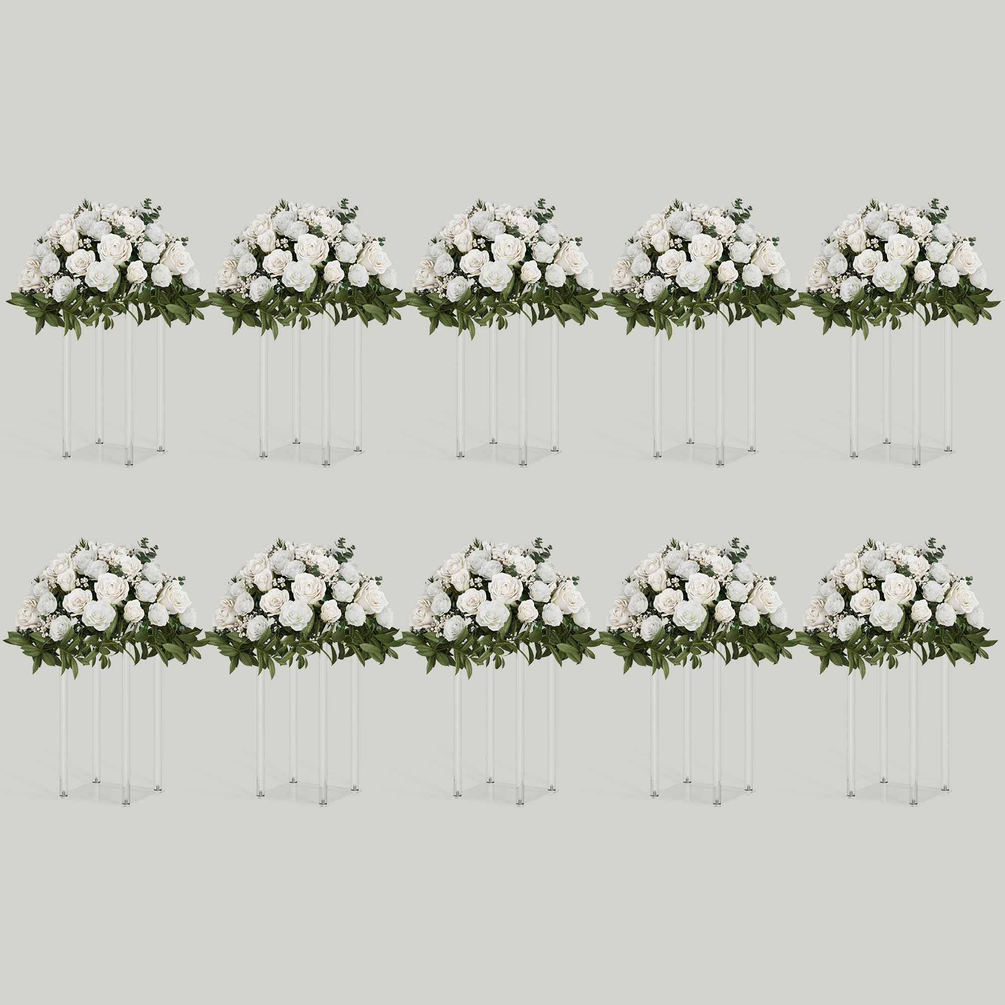 TEKXYZ Acrylic Centerpiece Stand, 10 Pcs 40 CM Tall Flower Stand, Column Wedding Centerpieces, Flower Stand for Wedding Event Party Props, Home Decor, Table