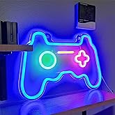 SOLIDEE Led Dimmable Neon Signs Wall Decorations For Living Room|Bedroom Gamepad Controller Shape Lights Game Room Decor Accessories Cool Teen Boys|Girls|Kids Gamer Gifts