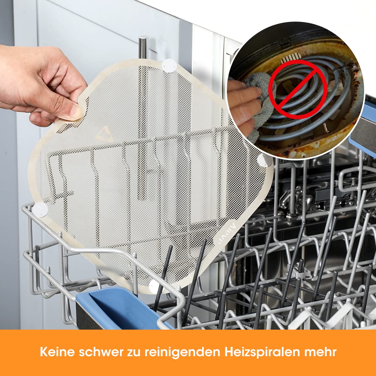 AIEVE Edelstahl Spritzschutz Feinmaschiger Fettspritzschutz kompatibel mit COSORI XXL 4,7L, COSORI ICONIC Airfryer und Ninja Speedi ON400EU 5,7L / AF140EU 4,7L / AF180EU 6,2L Heißluftfritteuse 7