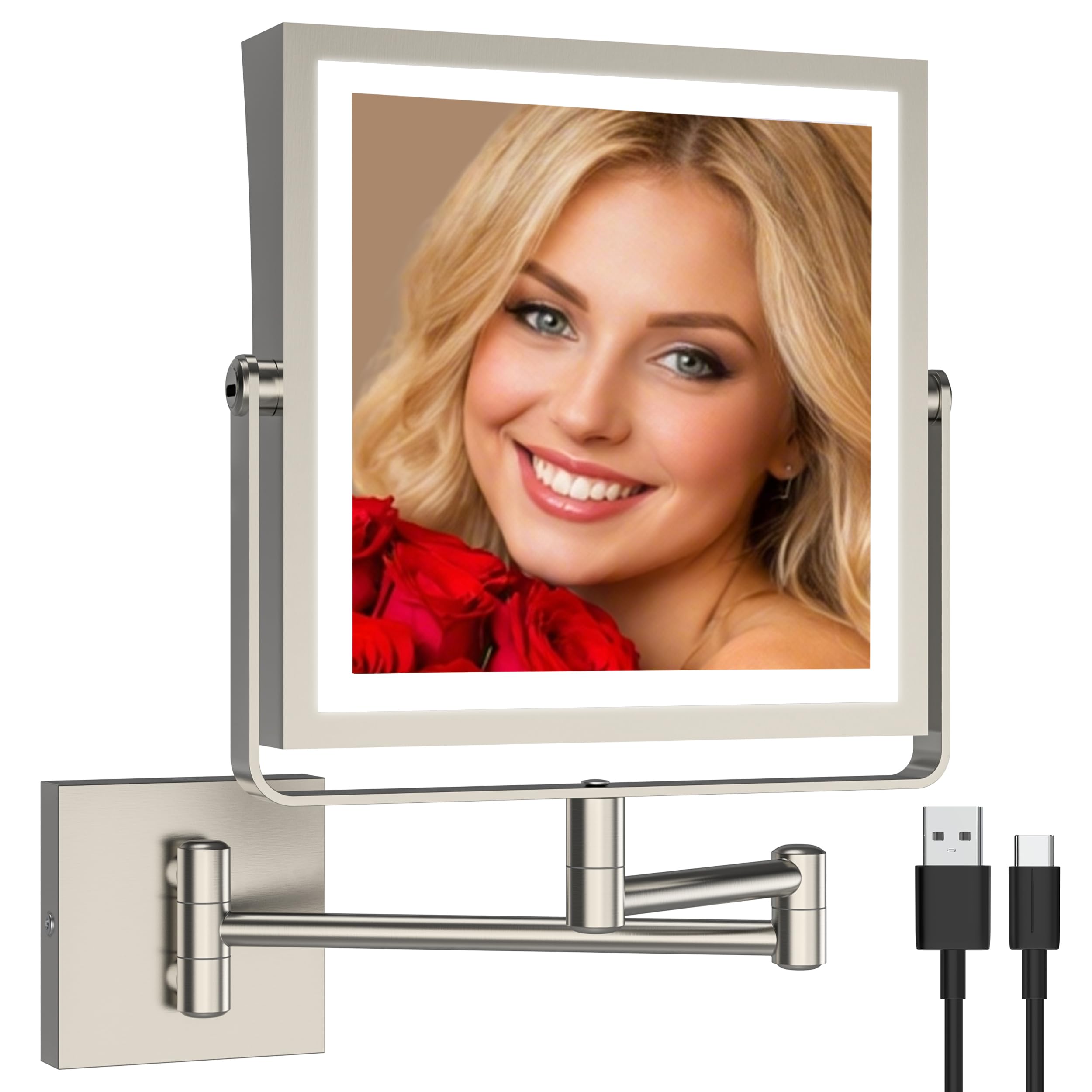 Ruacq Wall Mounted Makeup Mirror