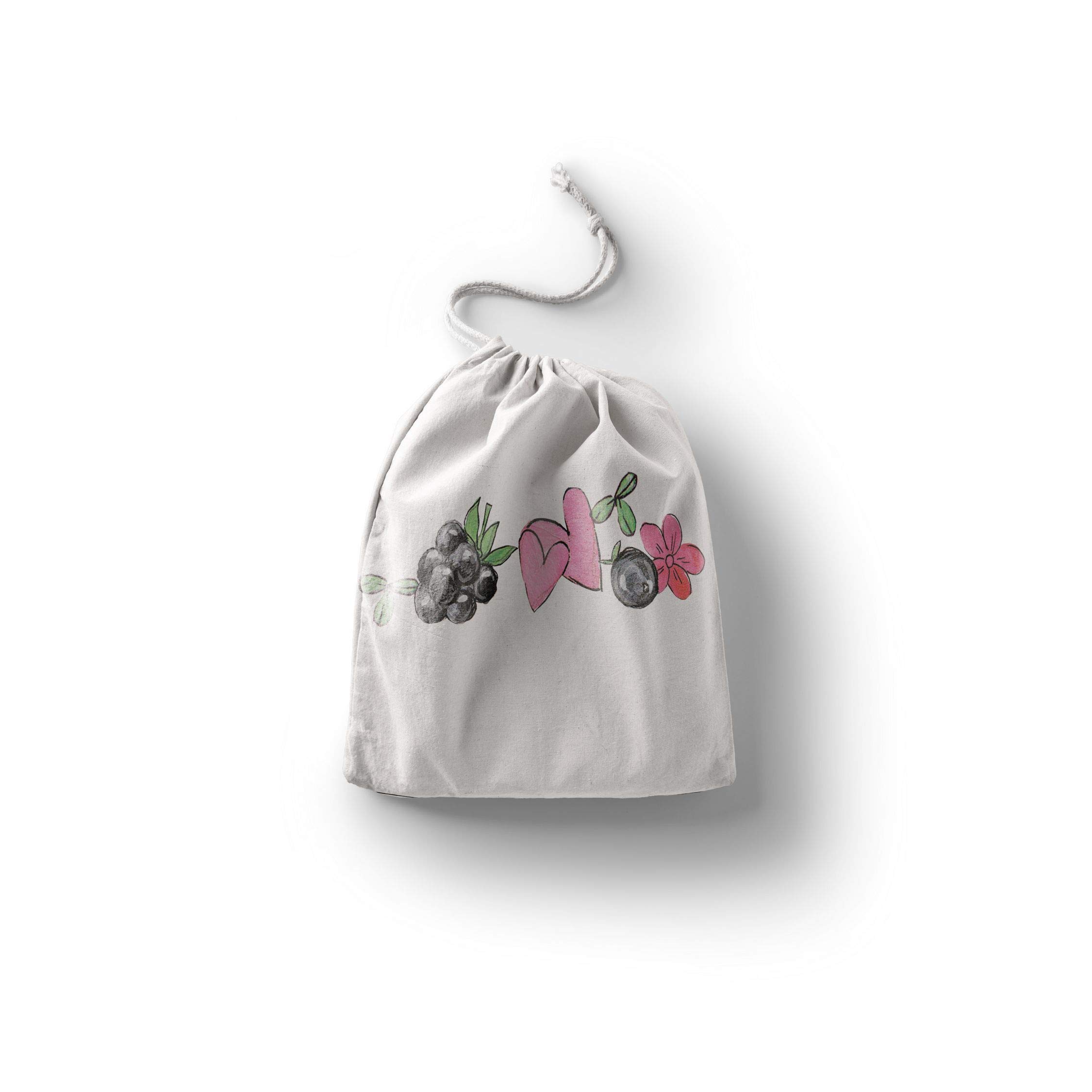 Bonamaison Printed Cotton Produce Bag with Drawstring, Reusable Grocery Bag, Biodegradable Eco-Friendly Bags, Travel Pouch, Sachet Bags, Shopping Bag, Eco Friendly, Foldable, Size: 30x40 Cm