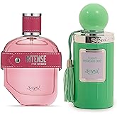 Sapil Fragrance Duo | Yummy Pistachio Oud Unisex Eau de Parfum & Intense Eau de Parfum for Women | Long-Lasting Arabic and Floral Perfumes with Notes of Hazelnut, Vanilla, Jasmine & Sandalwood – 3.38
