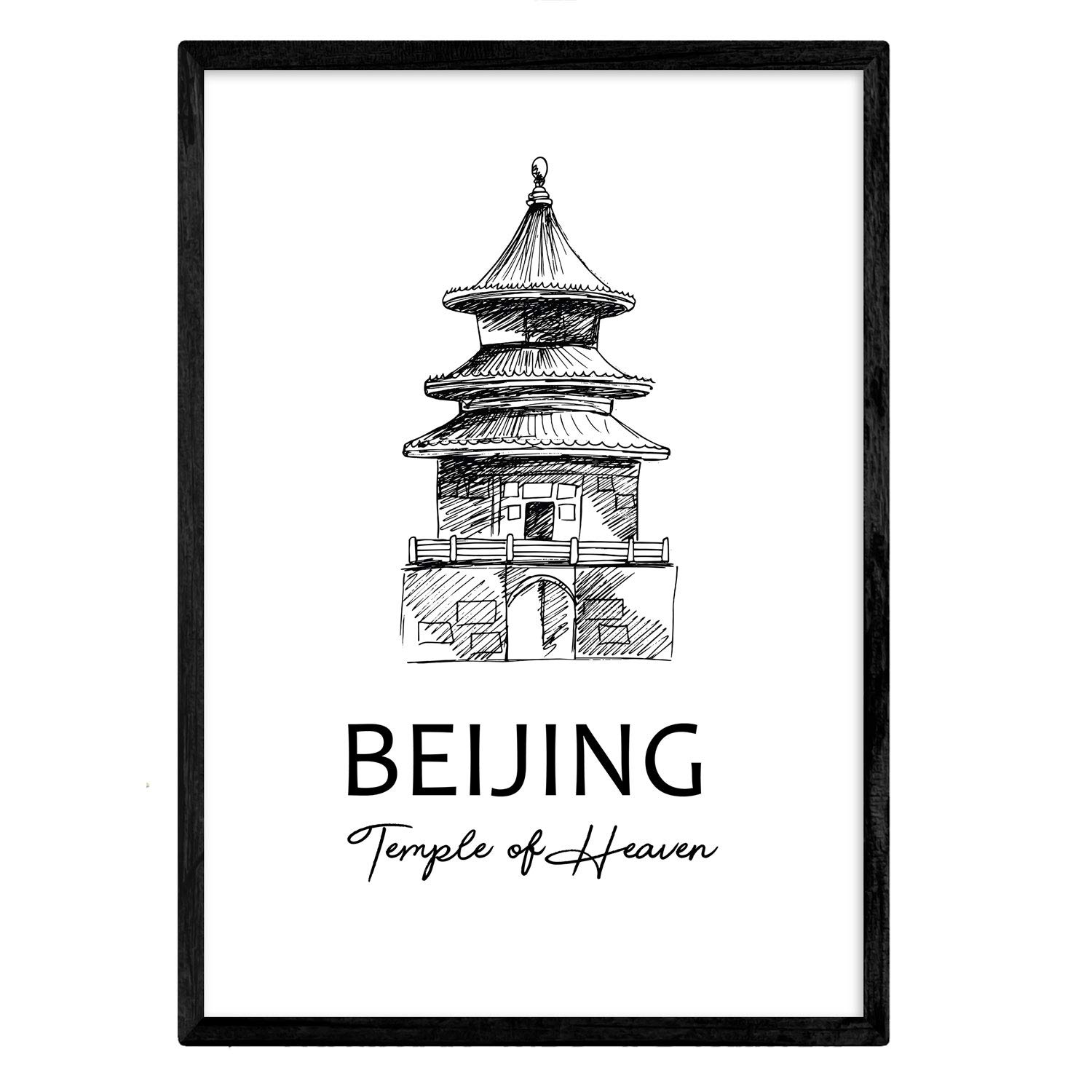 Nacnic Poster Beijing - Temple of Heaven. Sheets with monuments of cities. A3 size — image 1