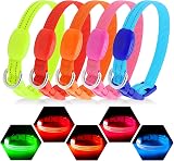 Visinite LED Dog Collar USB Rechargeable Reflective Night Safety Collar Green S view 7