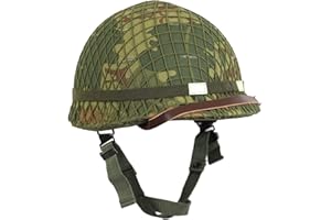 ACTJ.M WW2 WWII Vietnam War Era US M1 Combat Helmet with Mitchell Cover 1959 Dated Reproduction