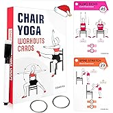 COARVXA Chair Yoga Workouts for Women-58 Exercise Cards with Chair Yoga，Includes 4-Week Challenge,2 Rings& Dry-Erase for Easy Organization-Home, Gym or Studio