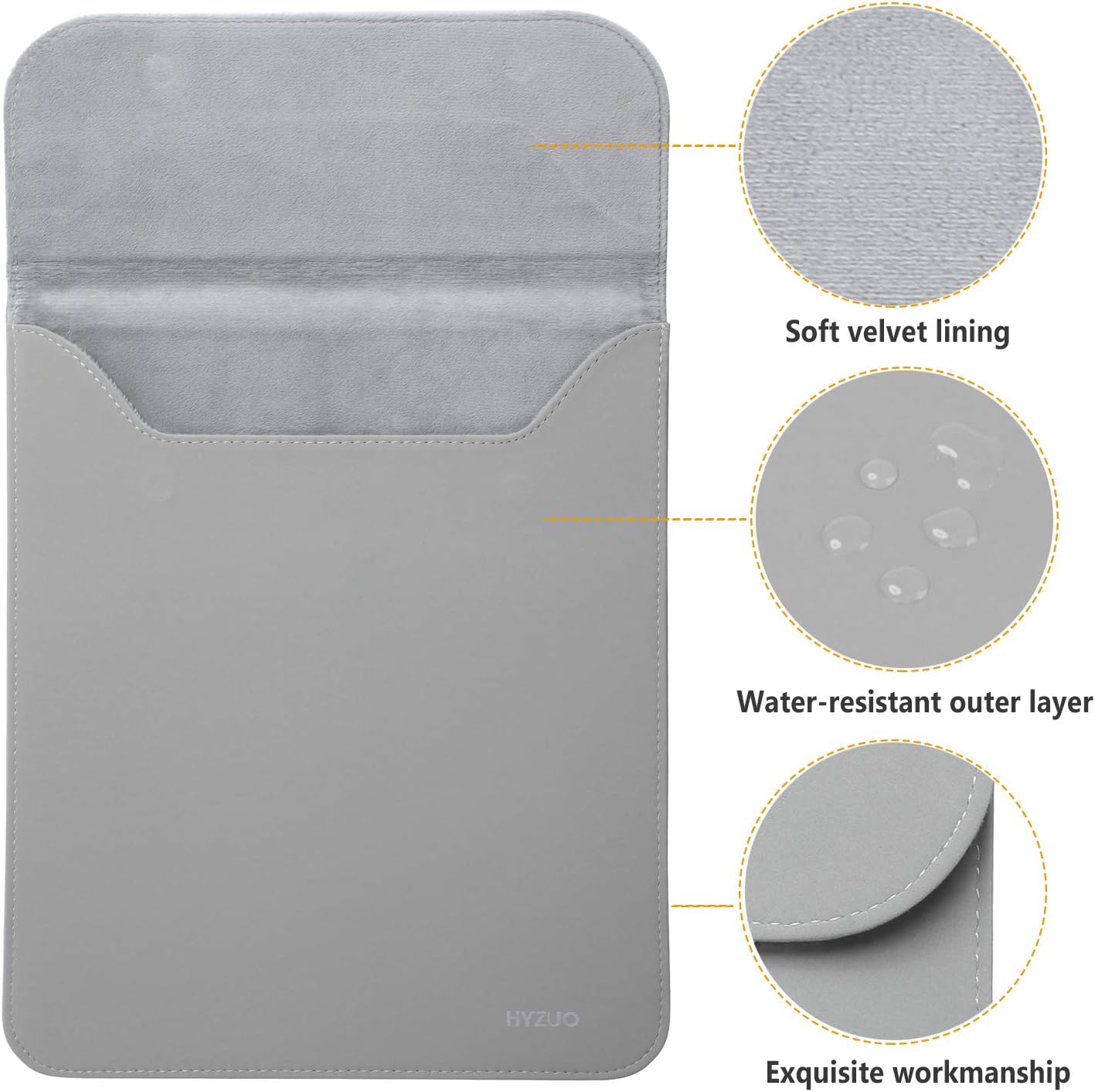 HYZUO 13.3-14 Inch Laptop Sleeve Case for MacBook Pro 14 M5/M4/M3/M2/M1 Pro/Max A3426 A3427 2026-2021, 13.3" MacBook Air/Pro - Image 5