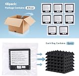Ohuhu 48 Pack 2x12x12 Acoustic Foam Panels Pyramid with Double Sided Tape view 7
