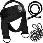 Neck Harness for Increases Neck Core Strength - Neck Exerciser with 30" Heavy Duty Steel Chain for Safely Lifting Weights Up to 280 lbs