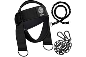 Neck Harness for Increases Neck Core Strength - Neck Exerciser with 30" Heavy Duty Steel Chain for Safely Lifting Weights Up 