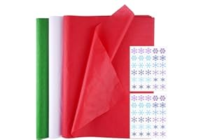 TUPARKA 60 Sheets Tissue Paper 19.7x15inch Christmas Tissue Paper Wrapping Paper Gift Paper for DIY and Craft,Gift Bags Decor
