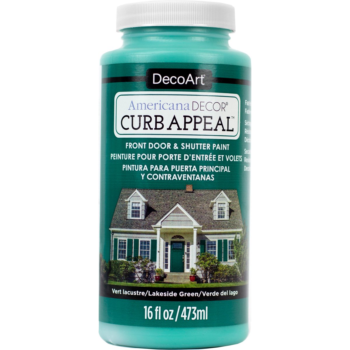 DecoArt Americana Curb Appeal Paint, Lakeside Green, 15.74 x 6.98 x 6.98 cm