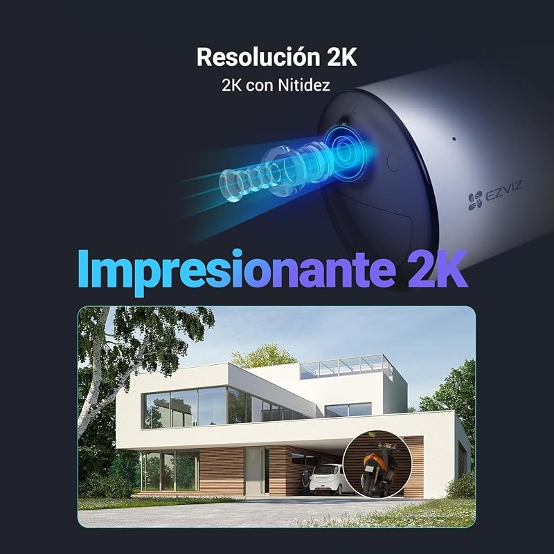 Câmara de vigilância exterior 4G sem WiFi com bateria recarregável de 5200mAh, modo AOV 2K, deteção de pessoas/veículos, visão noturna a cores, áudio bidirecional, defesa ativa, CB3 (SEM SIM)