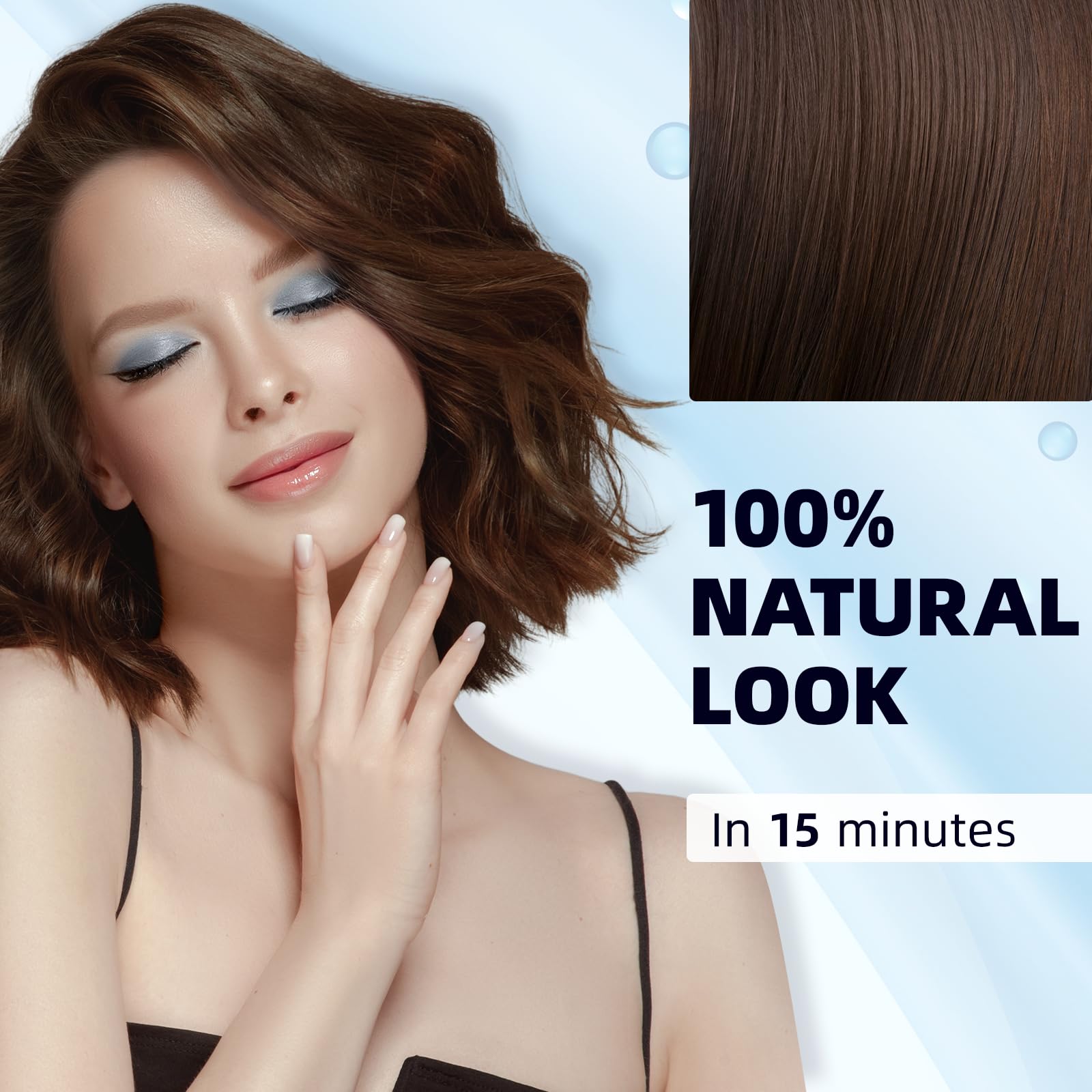 Ivnil Dark Brown Hair Dye Shampoo 3 in 1 for Women/Men Hair Color for Grey Coverage Seimi Permanent Instant Champu Para Canas Mujer for Men