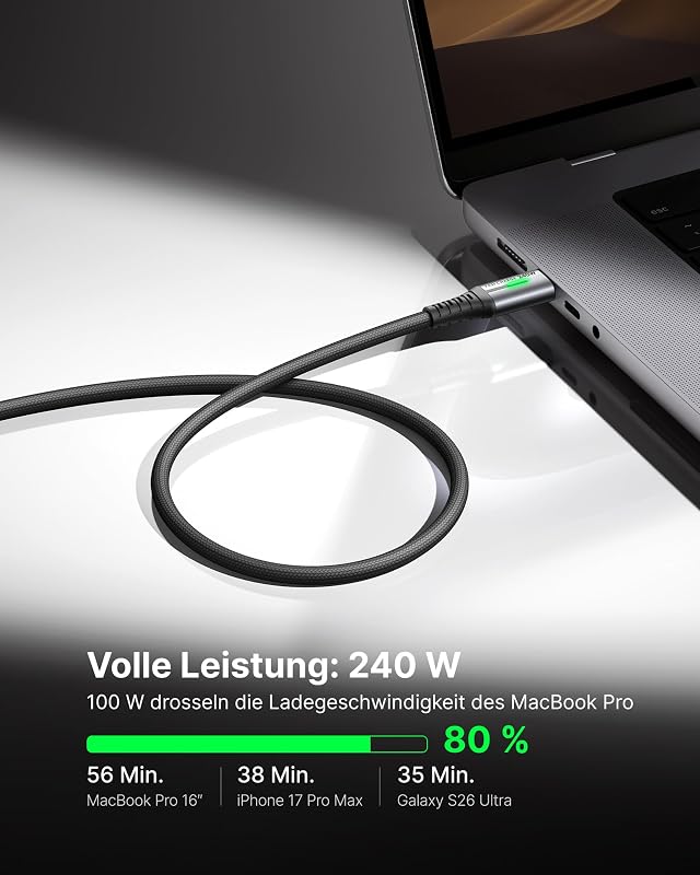 240W USB C Kabel, [2Stück 2m] PD Schnellladekabel USB C auf USBC Kabel