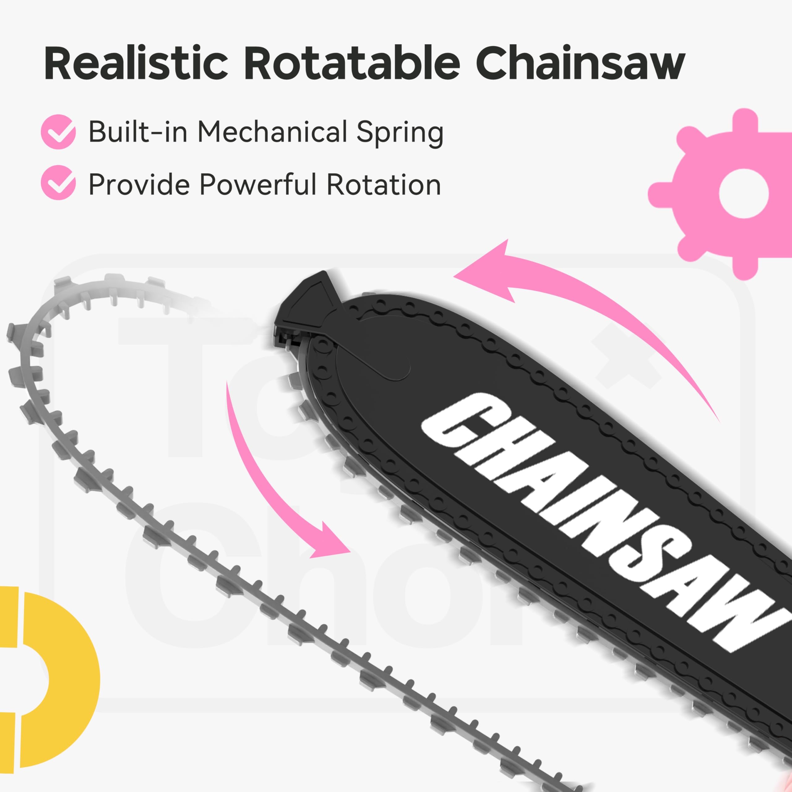 Toy Choi's Kids Toy Chainsaw - Pretend Play Construction Tool Electric Chainsaw Toy for Kids, Toy Tool Set Outdoor Gardening Play, Christmas Gifts Pink Toys for Girls 3-5 +