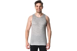 MERINO.TECH Merino Wool Tank Top Men - Active Merino Wool Undershirt Moisture Wicking Breathable Anti-Odor Lightweight Base Layer