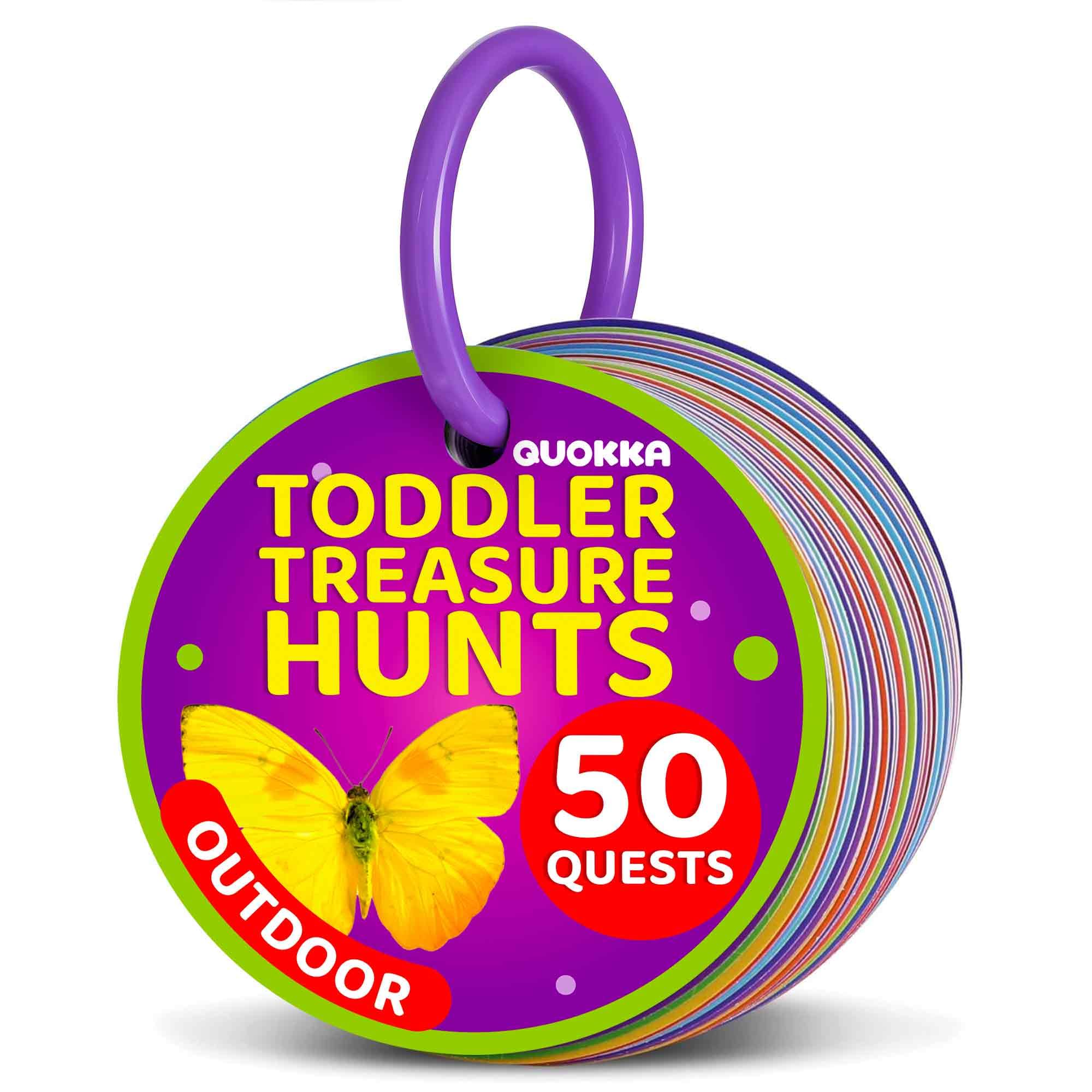 QUOKKA Scavenger Hunt Game for Toddlers 3-5 – 50 Toddler Activities Outdoor Cards Game Set - Fun Educational Play for Preschool Boys and Girls and Early Development