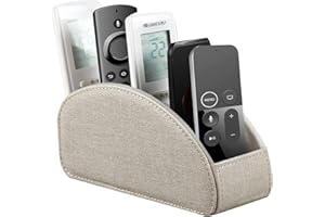 YAPISHI Remote Control Holder, Leather 5 Rooms Desk Organizer and Decorations for Living Room, Bedside Storage Remotes Caddy for TV Controllers/ Makeup Brush Pen/ Office Stationery/ Art Supplies/ Eyeglasses
