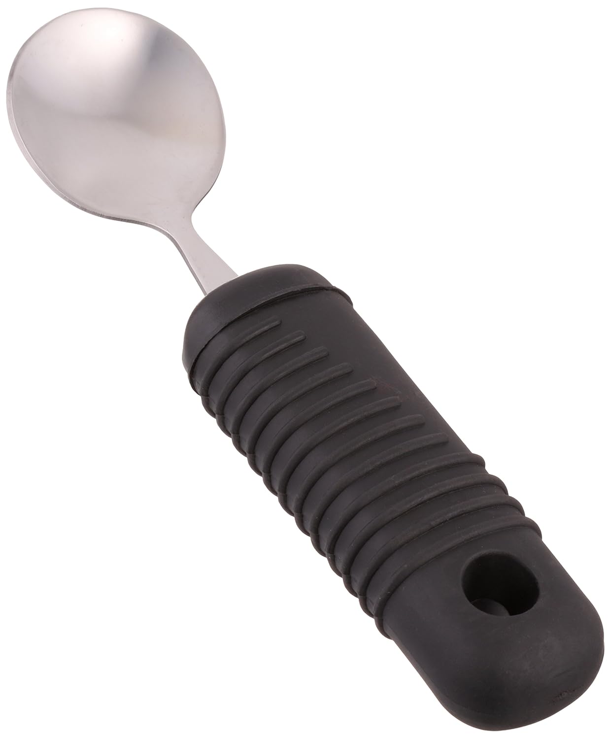 Sammons Preston - 62690 Sure Grip Soup Spoon, Stainless Steel Deep Spoon with Thick Rubber Handle, Comfortable and Easy to Hold Silverware with Grips for Weak Grasp, 7" Long Utensil with Good Grips: Industrial & Scientific