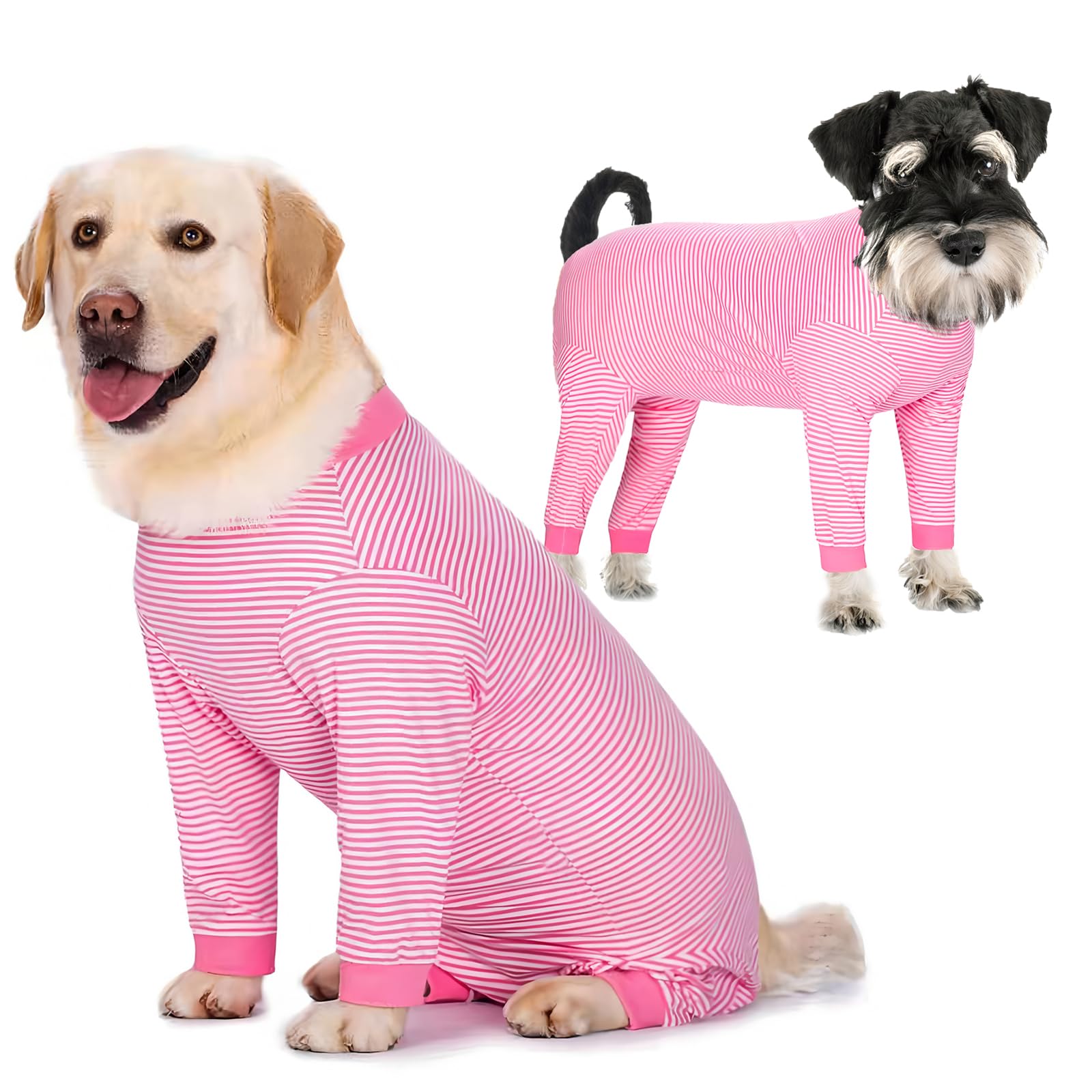 Yeapeeto Dog Onesie Surgery Recovery Suit for Large Medium Bodysuit Dogs Pajamas PJS Full Body for Shedding, Prevent Licking, Wound Protection, Cone Alternative(XL, Pink)