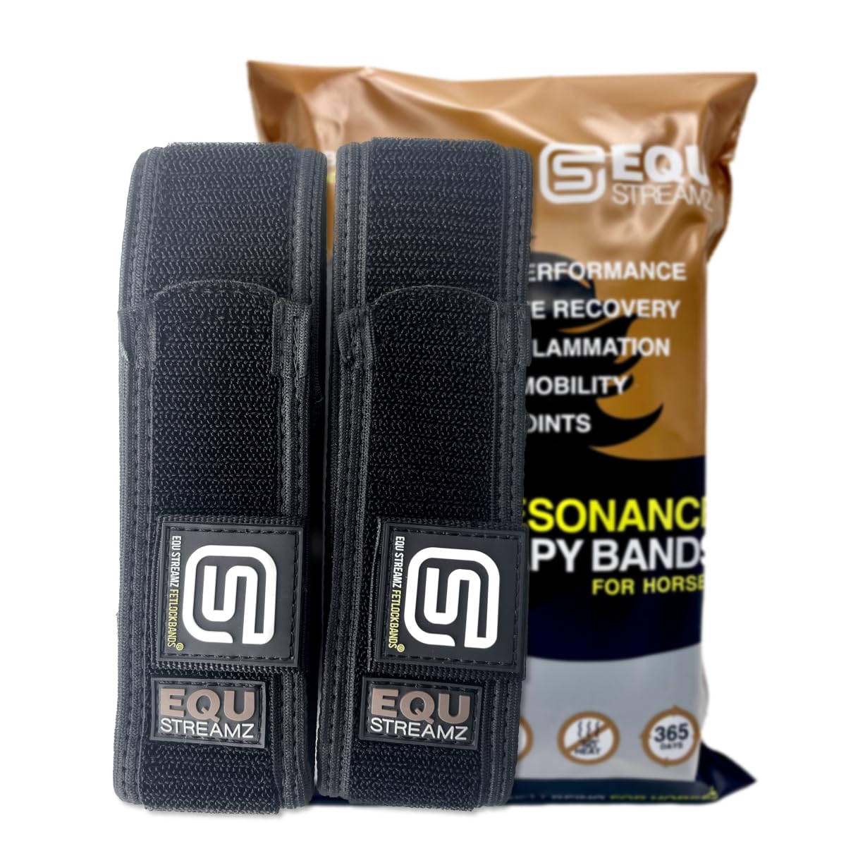 EQU StreamZ Magnetic Horse Bands/Boots (pair)| Non Invasive 'no-heat' Magnetism | Suitable 24x7 use & pre & post exercise | For hocks & fetlocks | Full body coverage | Advanced Magnetic Technology