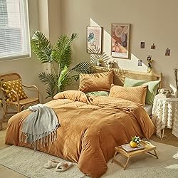 CLOTHKNOW Queen Comforter Set Fluffy 3Pcs Pumpkin