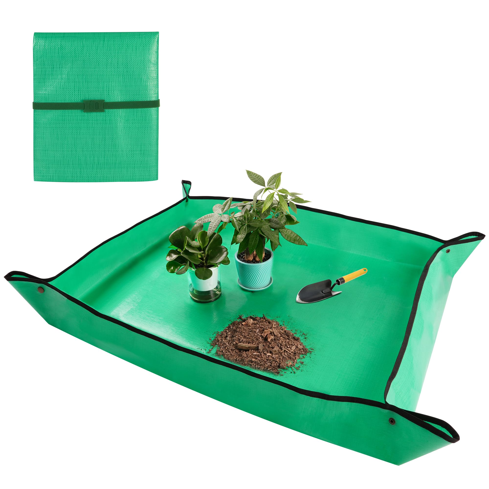 Photo 1 of HOOSUN Repotting Mat for Indoor Plants,Portable Foldable Transplanting Potting Soil Tray,26.8"X26.8" Gardening Tray Potting Plant Soil Planting Change Mat Gardenings Supplies,Gardening Gifts for Women
