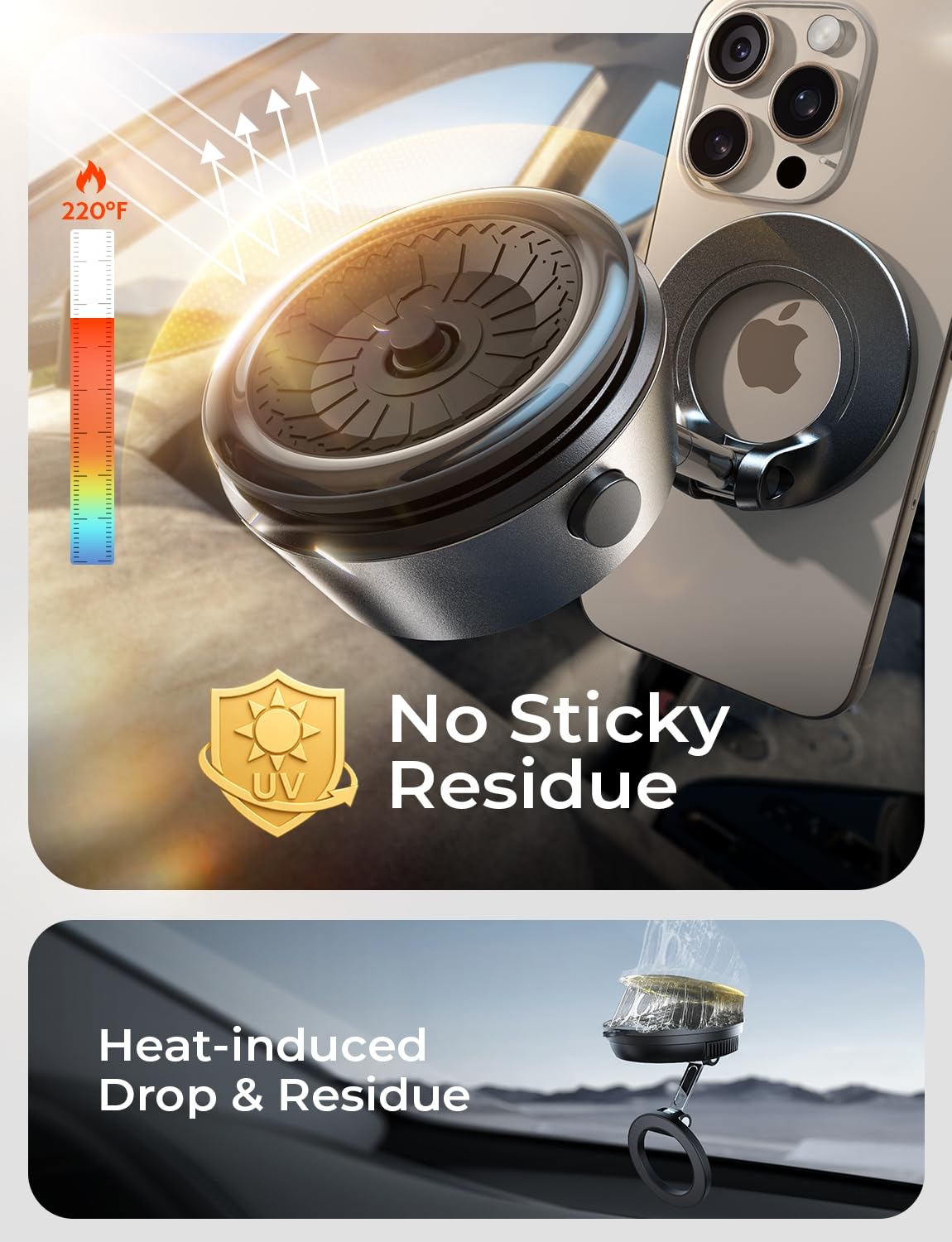 LISEN SuctionPro Vacuum Magnetic Phone Holder for Car Electric [High-Tech] [Self-Tightening] Suction Cup Phone Mount for Magsafe Car Mount for iPhone 17 Pro Max Air 16 15 14 13 fit Content Creator